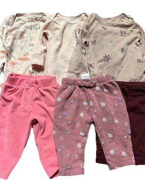Baby Girl Clothing Long Sleeve Bodysuits Pants Pink Disney Size 3-6 Months